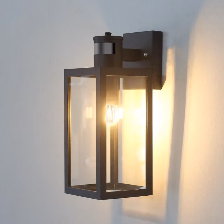 Sensore di movimento per illuminazione esterna, 3 modalità, attacco E27, alluminio, grado di protezione IP54, 100 W