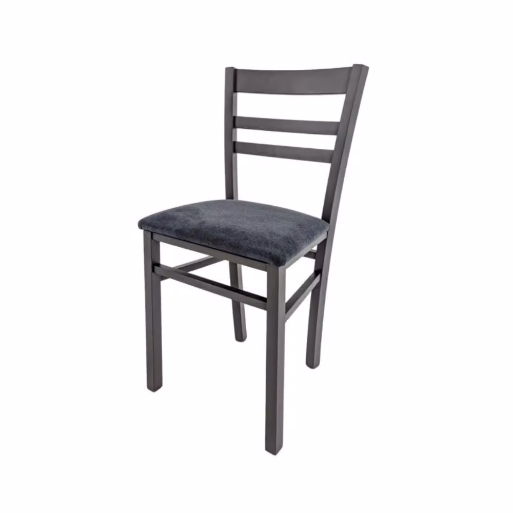 Set di 2 sedie Cromica in legno grigio con seduta in tessuto grafite per cucina e soggiorno – 2
