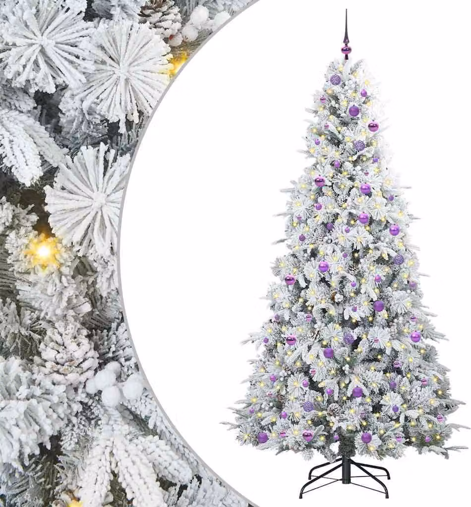 Albero di Natale Artificiale con Rami Pieghevoli Bianco 240 cm