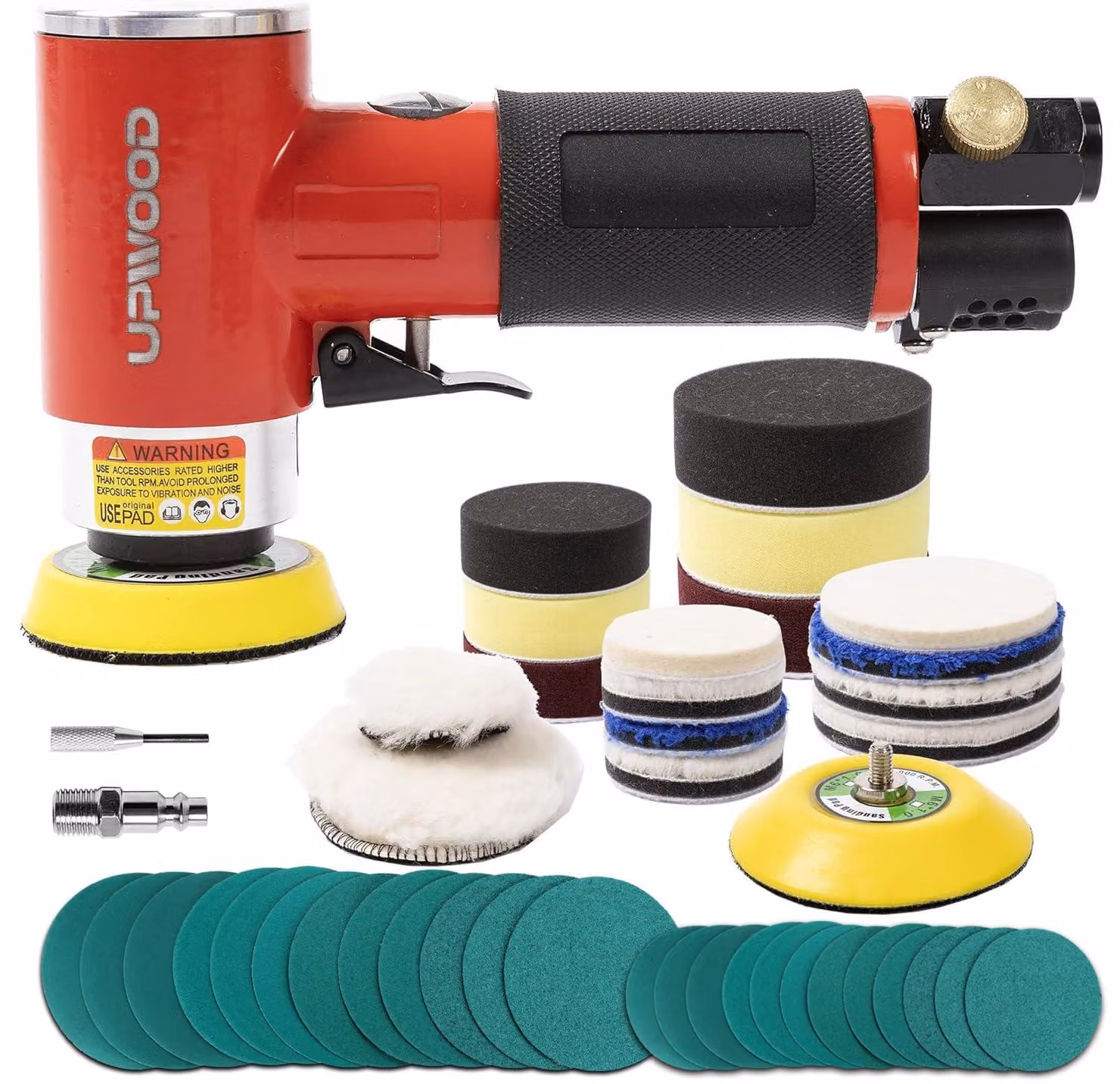 Kit di levigatrice orbitale mini da 50 mm e 75 mm, completo di dischi abrasivi