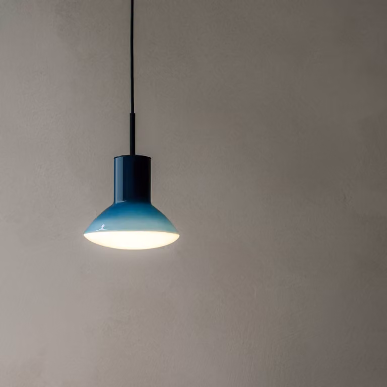 GRUPA Lampada a sospensione Onda, dimmerabile, Blu, Soggiorno / Sala da pranzo, Alluminio, Design, Lampada a sospensione