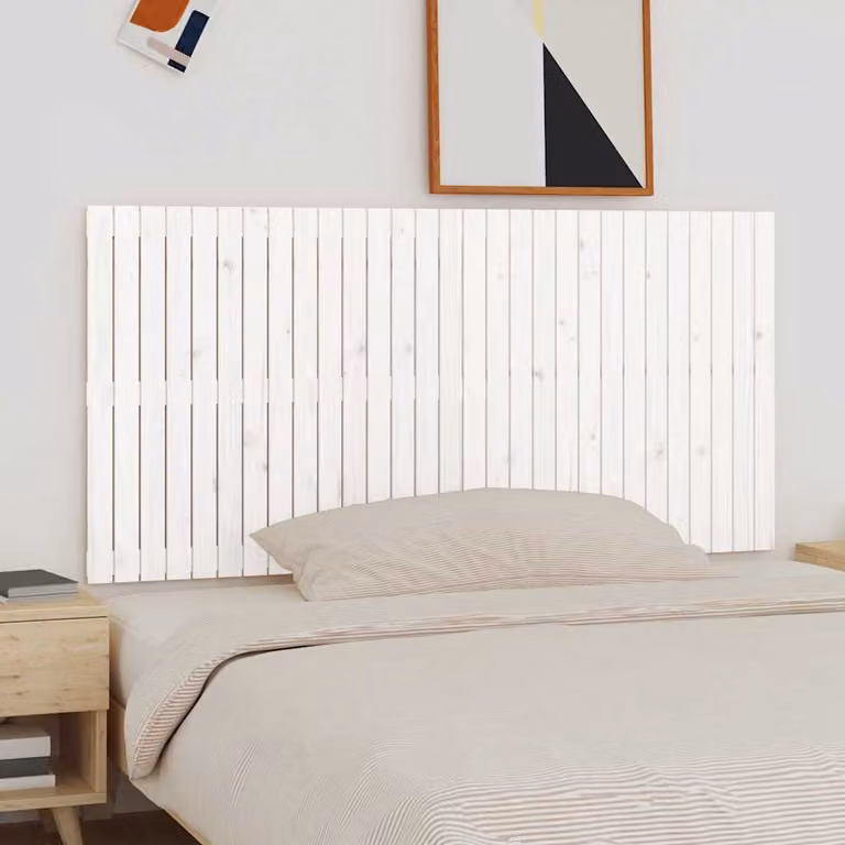 Testiera da parete vidaXL in legno massello di pino bianco, L: 185 cm, P: 3 cm, H: 90 cm