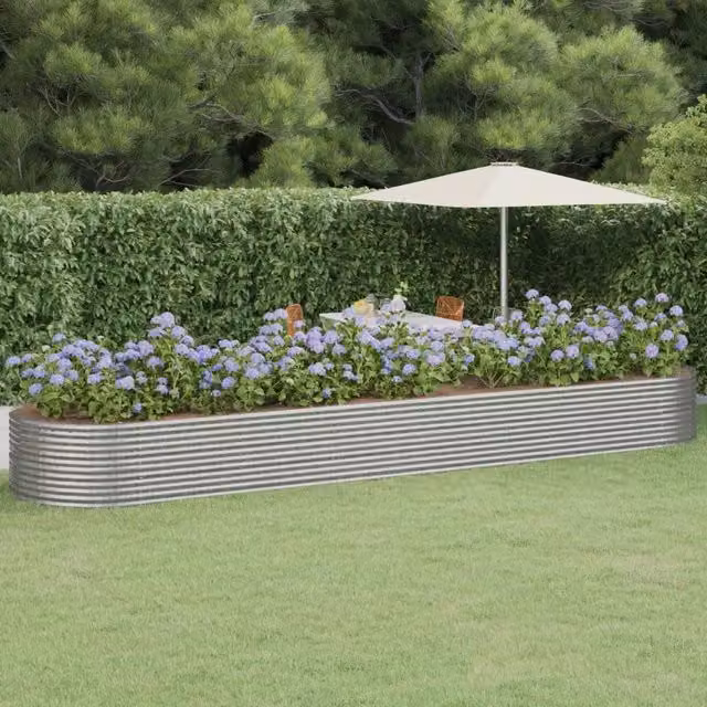 Letto Giardino Acciaio Vernice a Polvere 584x140x68cm Argento 319122