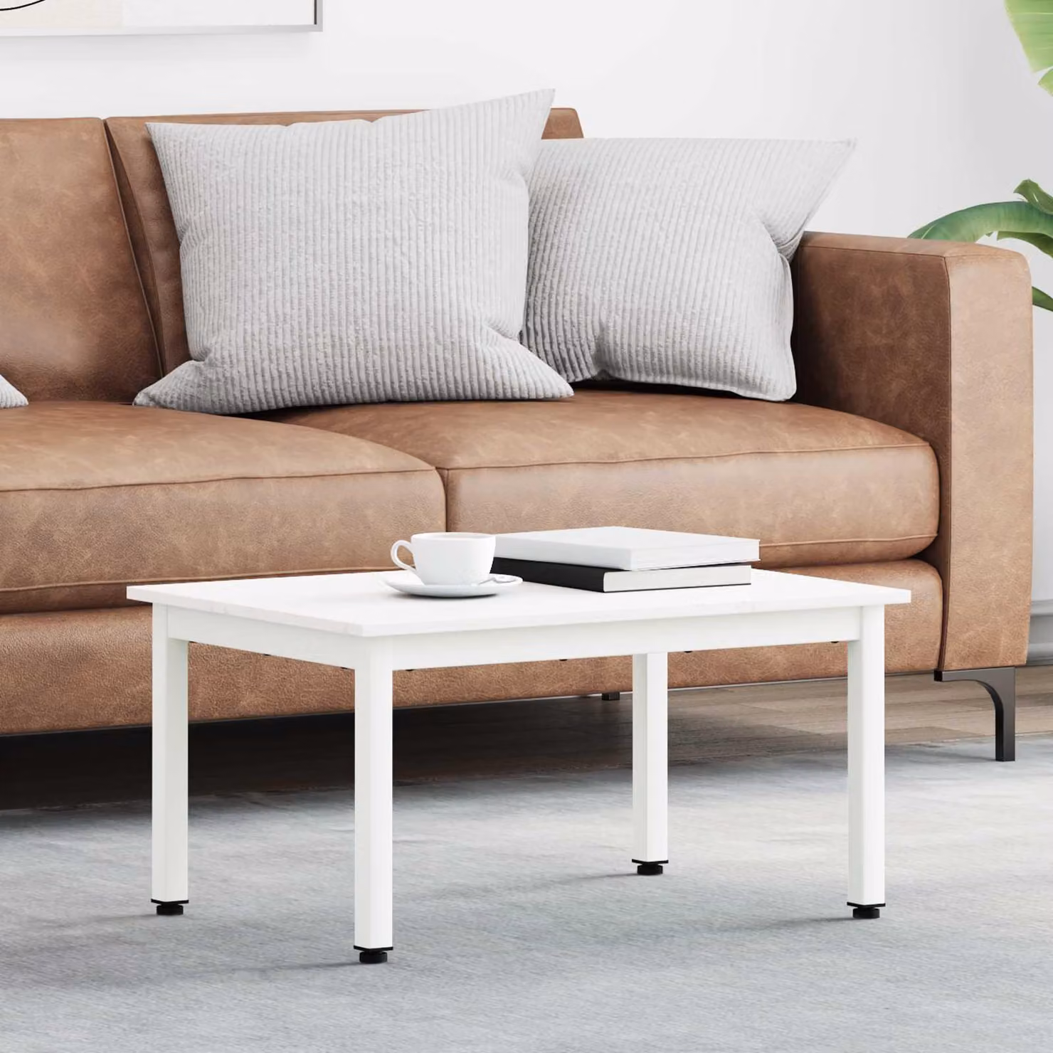 Maison Exclusive - Tavolino bianco 70 x 50 x 36 cm in legno massello di pino