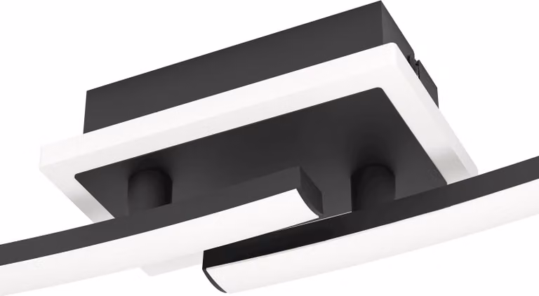 EGLO Lampada da soffitto LED Lungolago, lampada da soffitto per ufficio e cucina, lampada da soffitto per ufficio, lampada da cucina in metallo in nero, bianco neutro, 74 cm