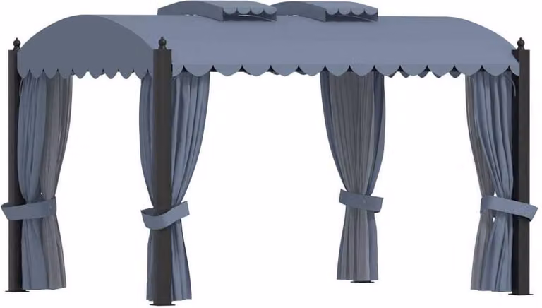 Il Padiglione Living Store con tende 3 x 4 m in acciaio antracite