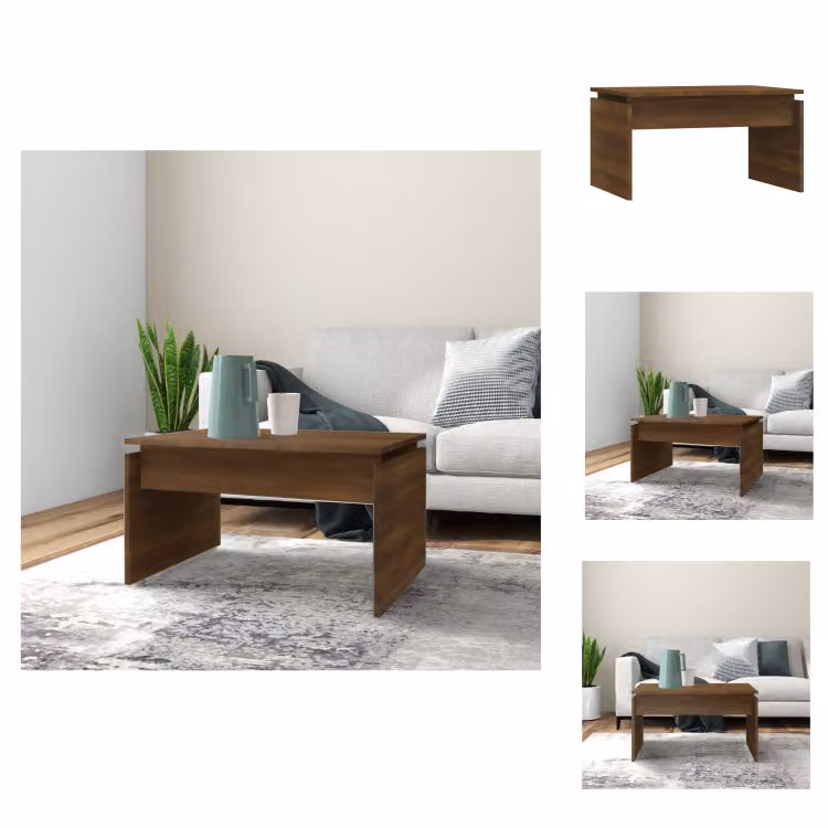 vidaXL Tavolino da caffè marrone look rovere 68x50x38 cm materiale a base di legno - Tavolini da caffè