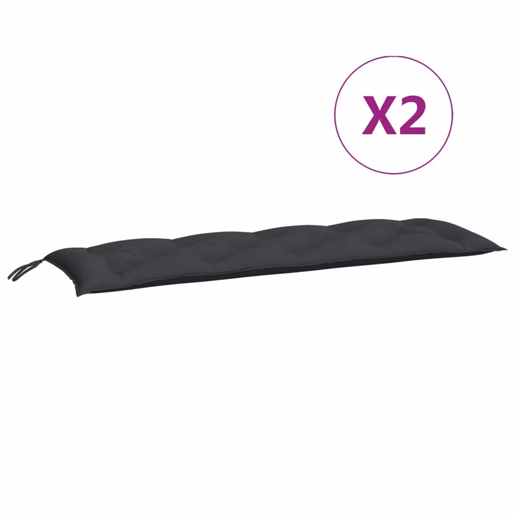 Cuscini per Panca 2 pz Nero 150x50x7 cm in Tessuto Oxford
