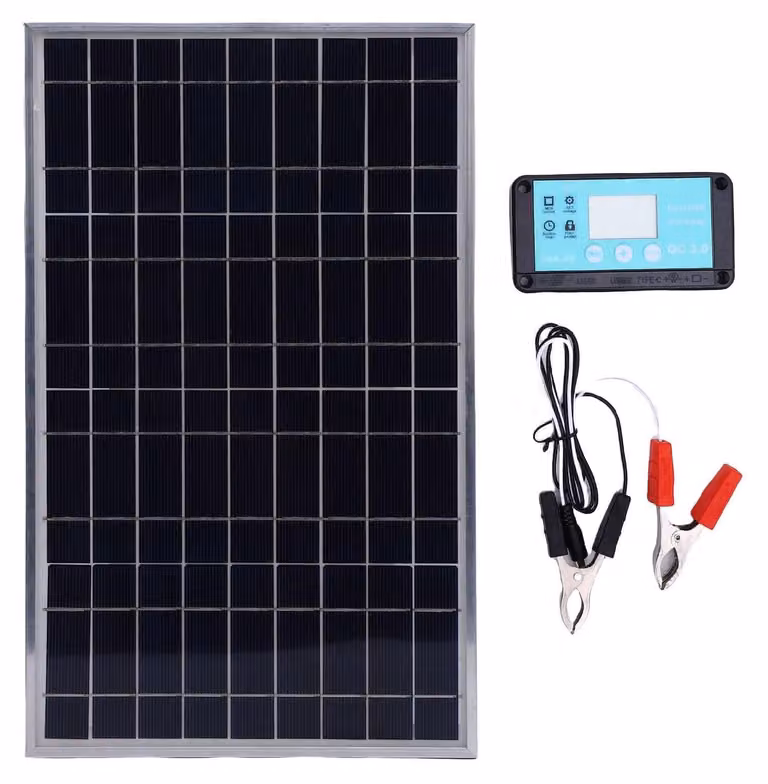 Kit pannello solare da 100W, monocristallino, grado di protezione IP67, con porta USB, per camper e imbarcazioni
