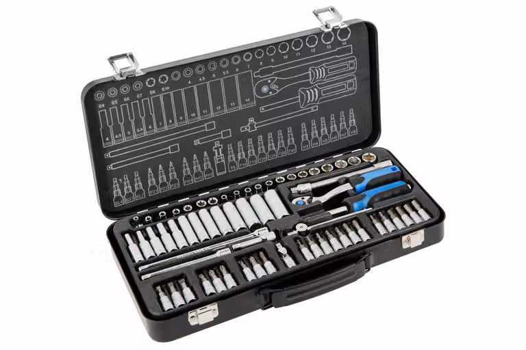 Set di bussole e punte Högert da 63 pezzi in acciaio CrV da 1/4"