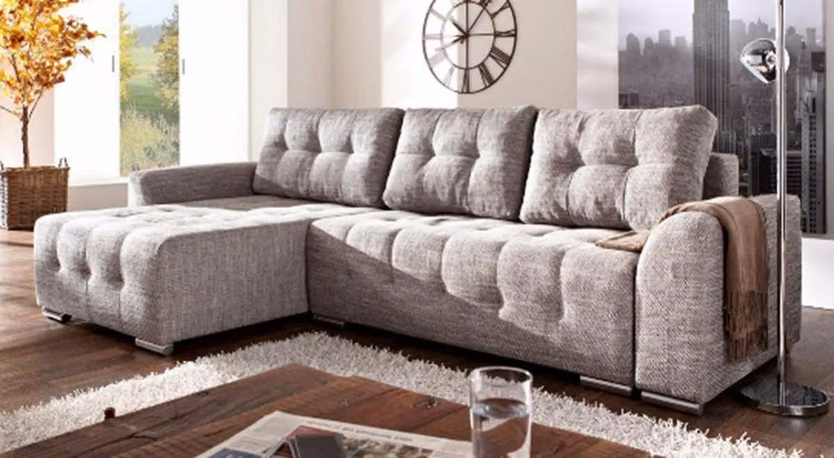Sofa L-Form Ledersofa Couch Wohnlandschaft Garnitur Design Modern Sofa Ecksofa