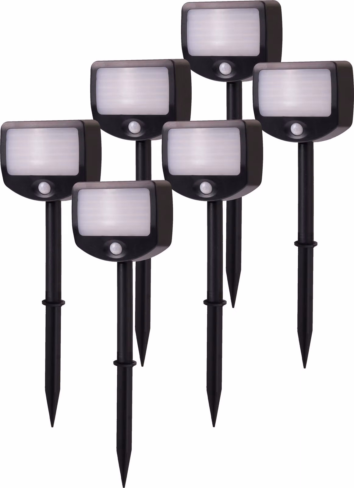 Proiettore a batteria LED Set di 6 luci di sicurezza con rilevatore di movimento senza fili Sensore crepuscolare