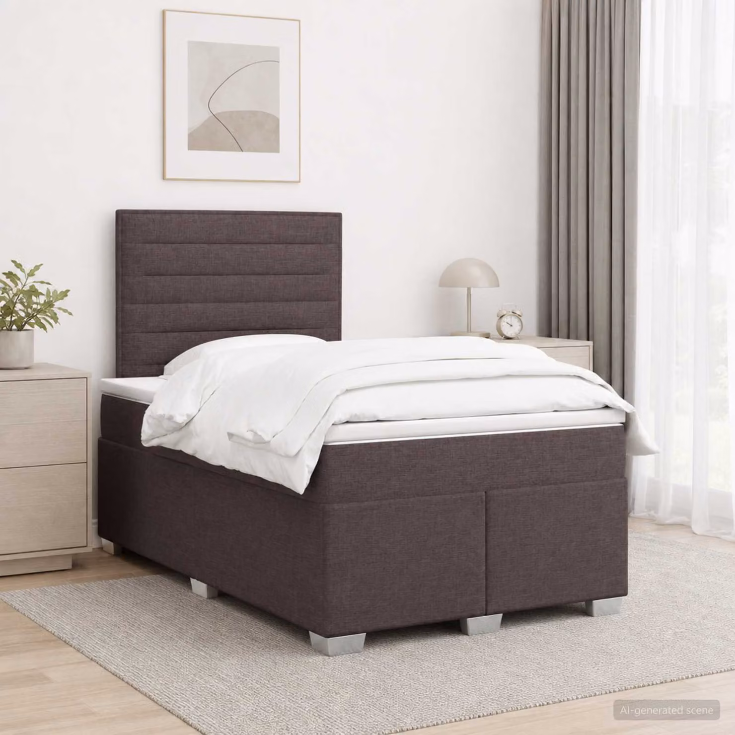 Letto box spring vidaXL con materasso a molle insacchettate e illuminazione sottostante, L/P: 120 x 200 cm