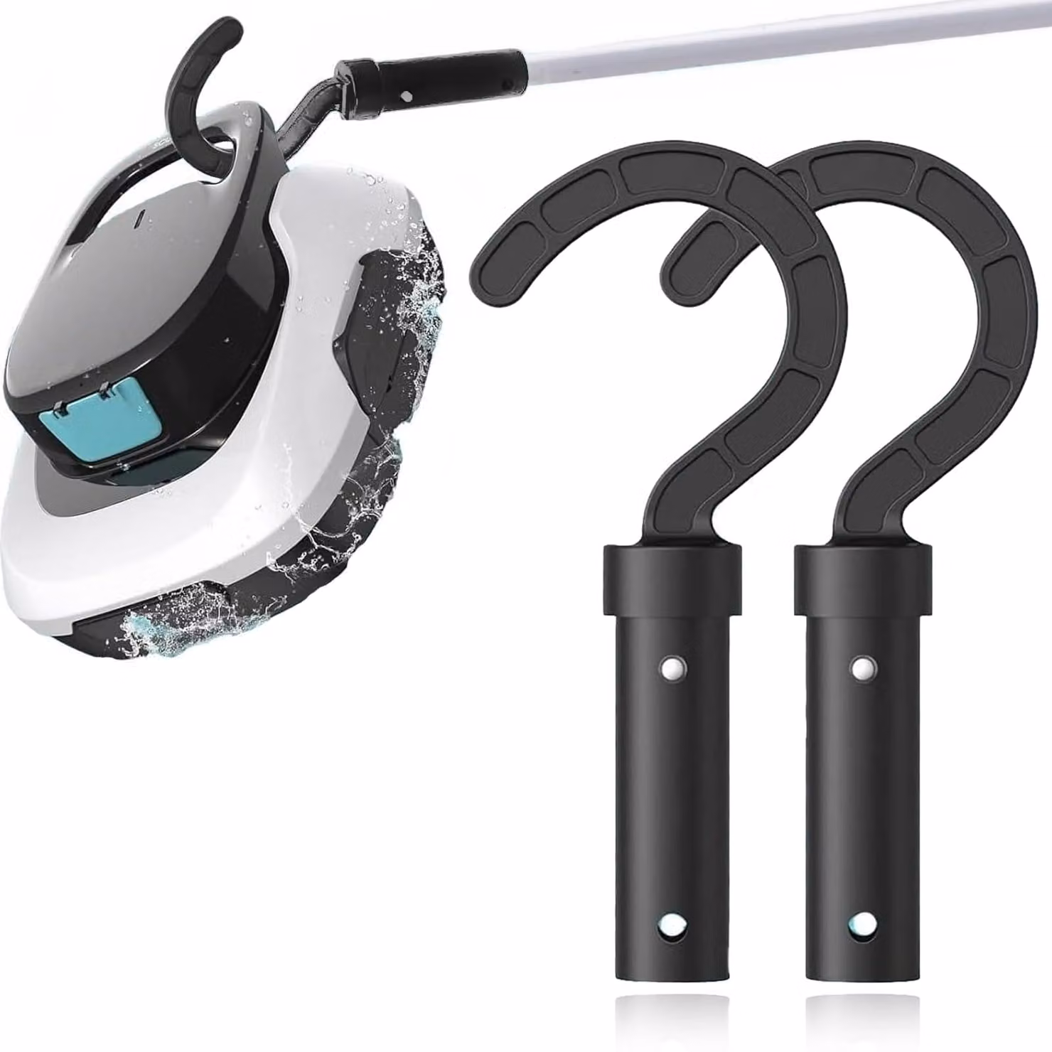 Ganci per robot da piscina, 2 pezzi, ganci universali per aste da piscina, compatibili con tutti i modelli