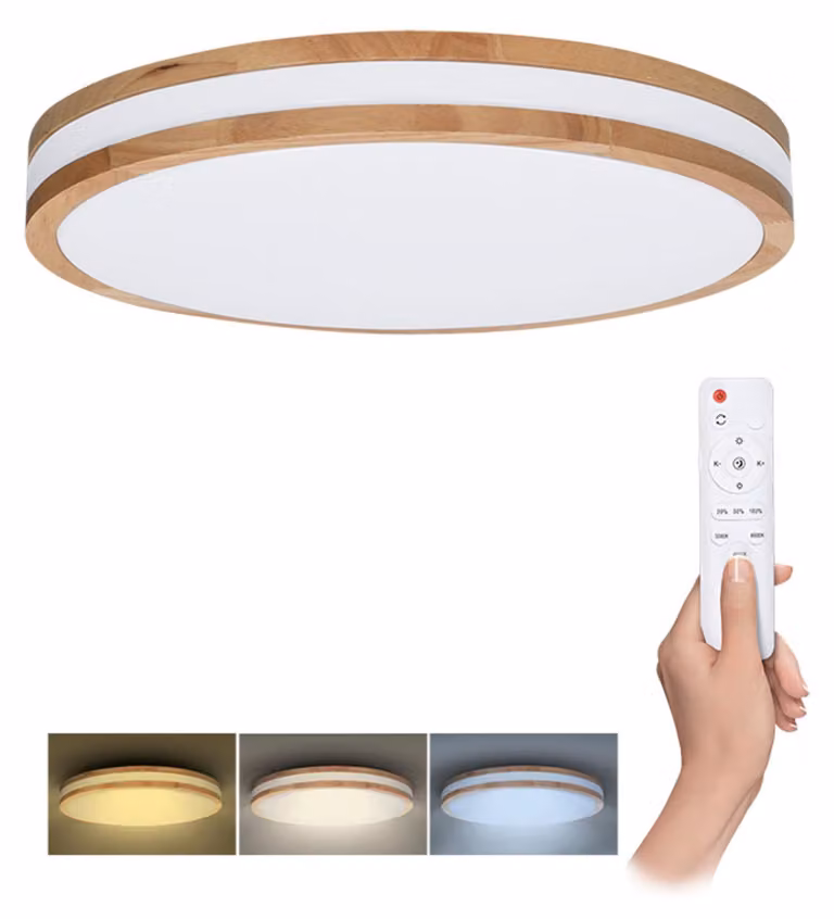 Plafoniera LED Solight WO8007 Woody 48 W 3360 lm 3000-6000 K rovere con telecomando