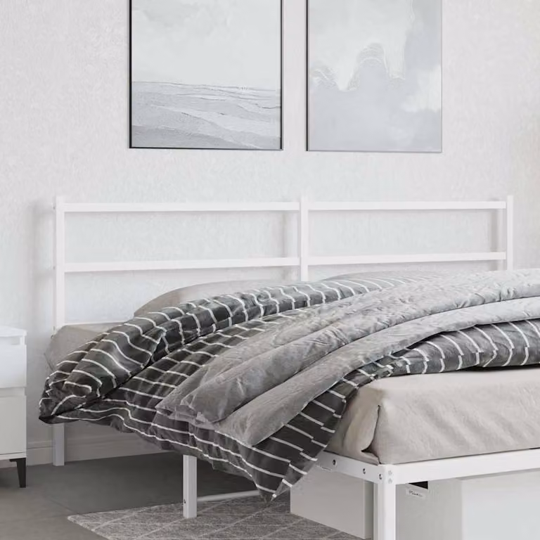 Testiera di ricambio vidaXL in metallo bianco laccato per letto 180x200 cm