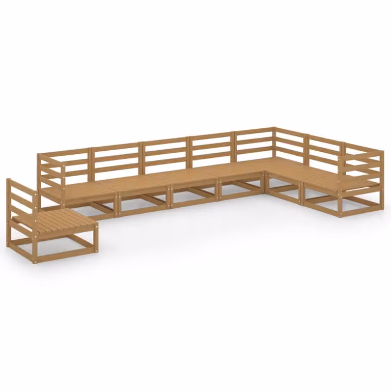 vidaXL set salotto da giardino 8 pezzi in legno di pino massiccio marrone miele