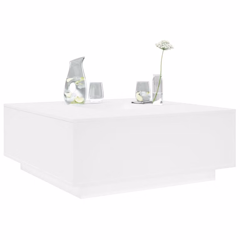 vidaXL Tavolino da Salotto Quadrato Bianco in Legno e MDF L: 100 cm, P: 100 cm, H: 40 cm