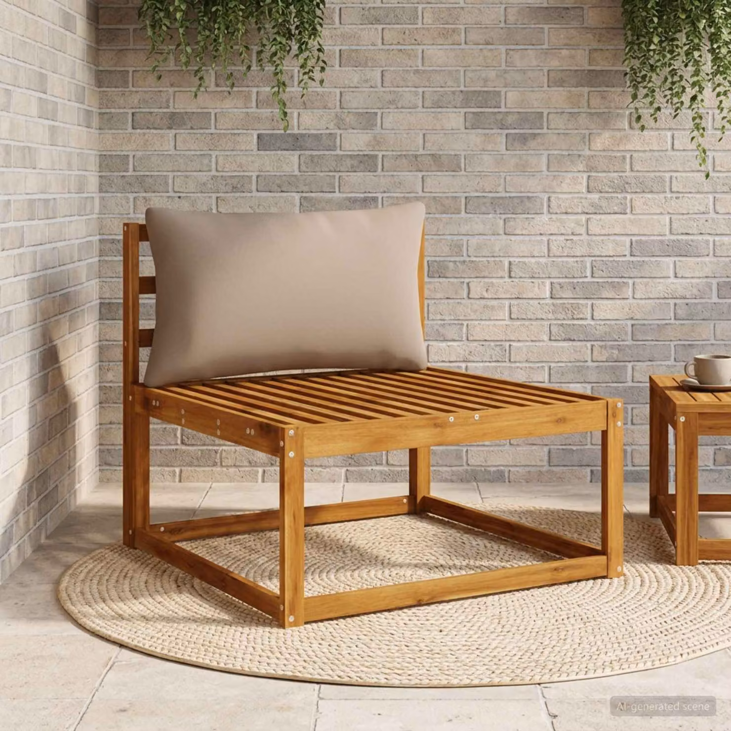 Cuscino per schiena vidaXL PUTTEN in poliestere, colore beige, modello rettangolare con rivestimento lavabile e resistente ai raggi UV