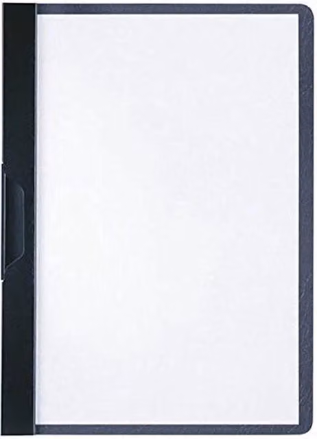 Clip per cartelle A5 DURACLIP in plastica e acciaio, colore nero, confezione da 25 pezzi