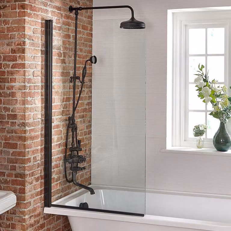 Parete Doccia Nera per Vasca da Bagno - Nox