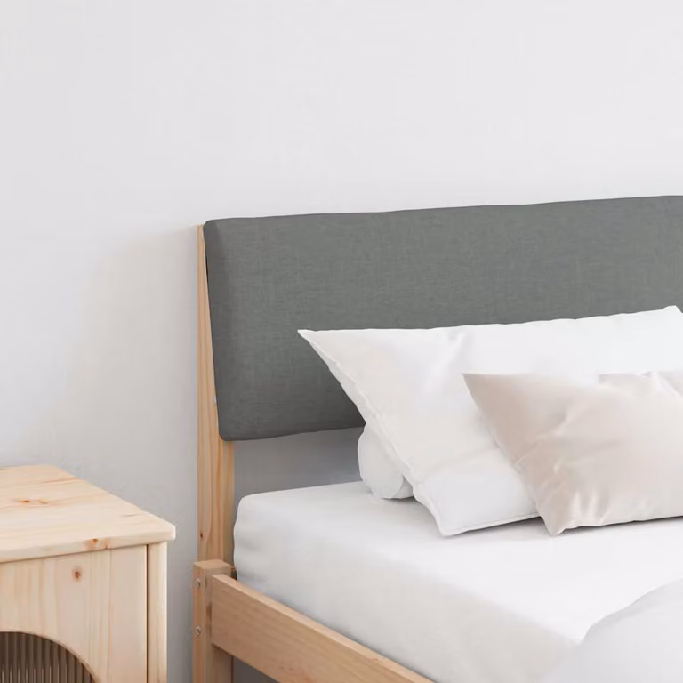 Testiera imbottita vidaXL in pino massello Grigio scuro 180 cm