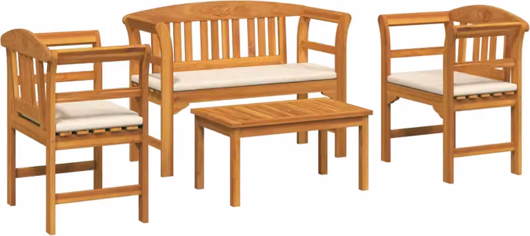 Set da giardino con divano a rosa con cuscino 4 pcs