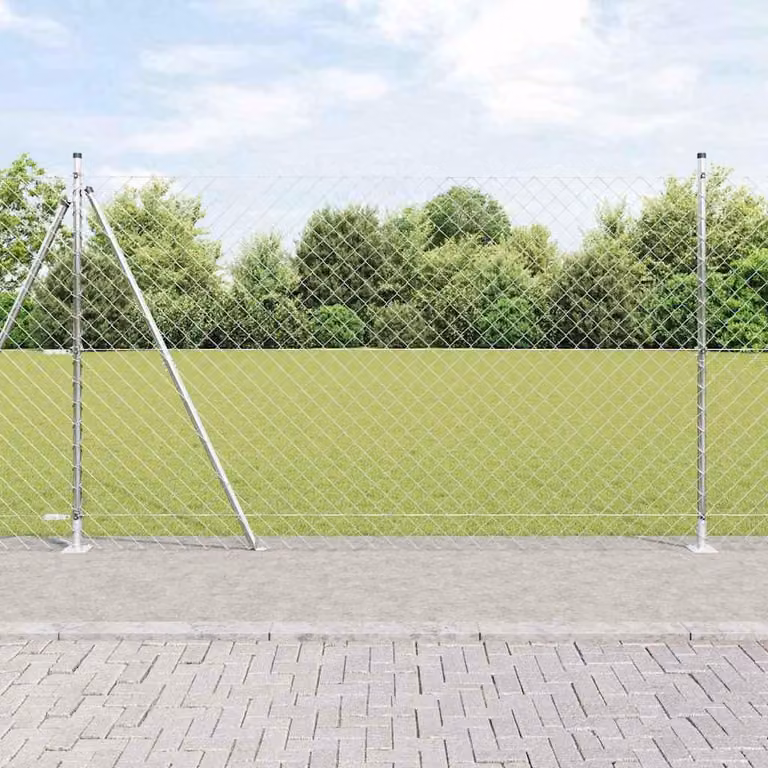 Maison Exclusive - Palo della recinzione Argento 10 x 1,5 m (maglia 60 x 60 mm)