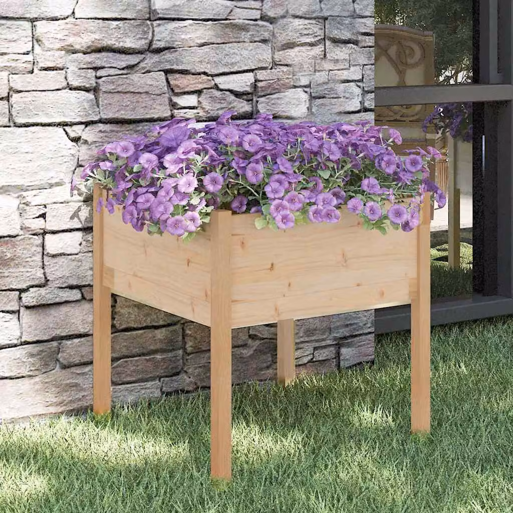 Fioriera da giardino vidaXL in legno di pino marrone L/P/H: 70 x 70 x 70 cm