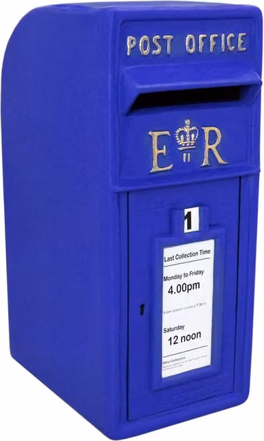 Cassetta postale da esterno in ghisa stile britannico MONSTER SHOP Blu L: 37,0 cm, H: 57,0 cm, P: 24,0 cm – 1