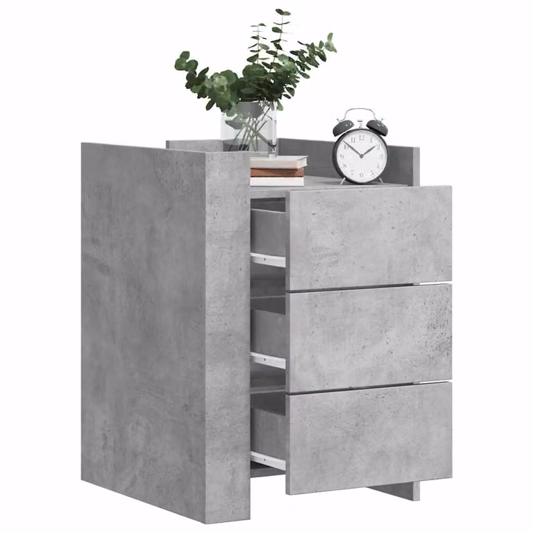Comodino sospeso vidaXL in legno e MDF grigio opaco L: 45 cm, P: 50 cm, H: 65 cm