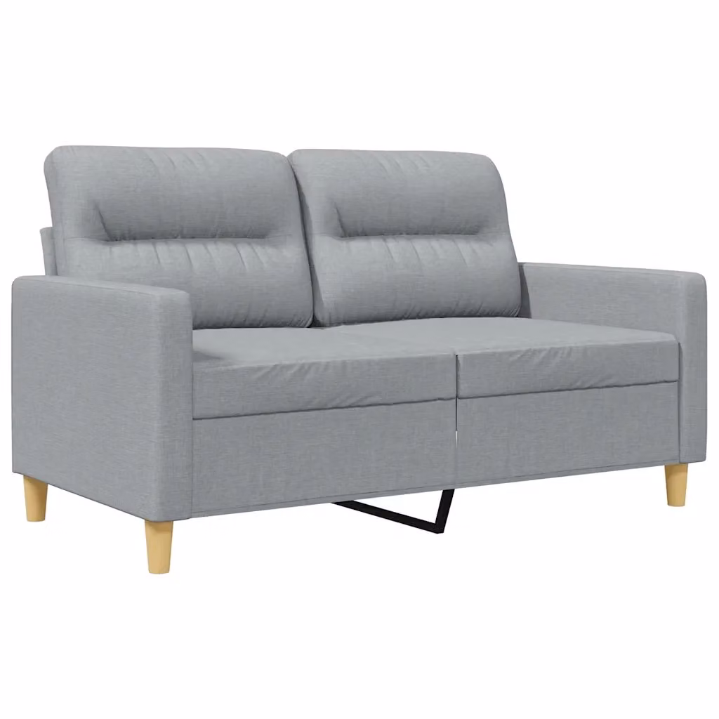 Divano a 2 posti moderno vidaXL in tessuto grigio con struttura in metallo per il tuo soggiorno L: 138 cm, P: 80 cm, H: 77 cm – 2