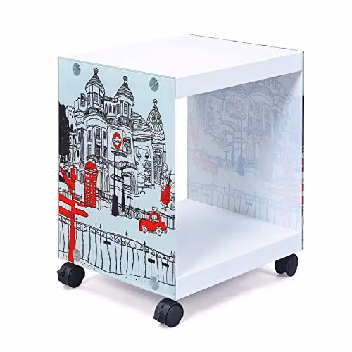 Tavolino con ruote fantasia Londra