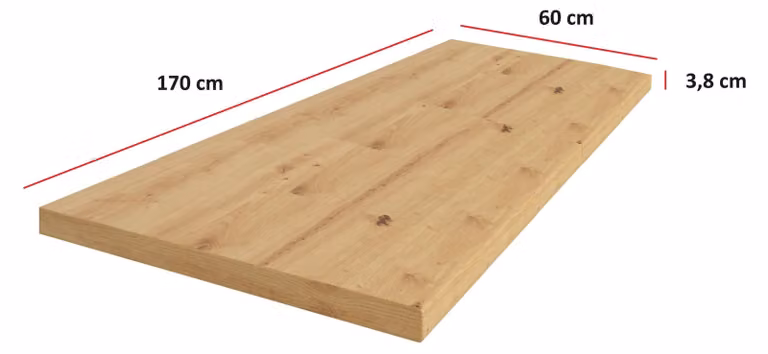 Piano di lavoro da cucina 170 cm, 38 mm, angolo cottura, blocco cucina in rovere Artisan Eko Stilo