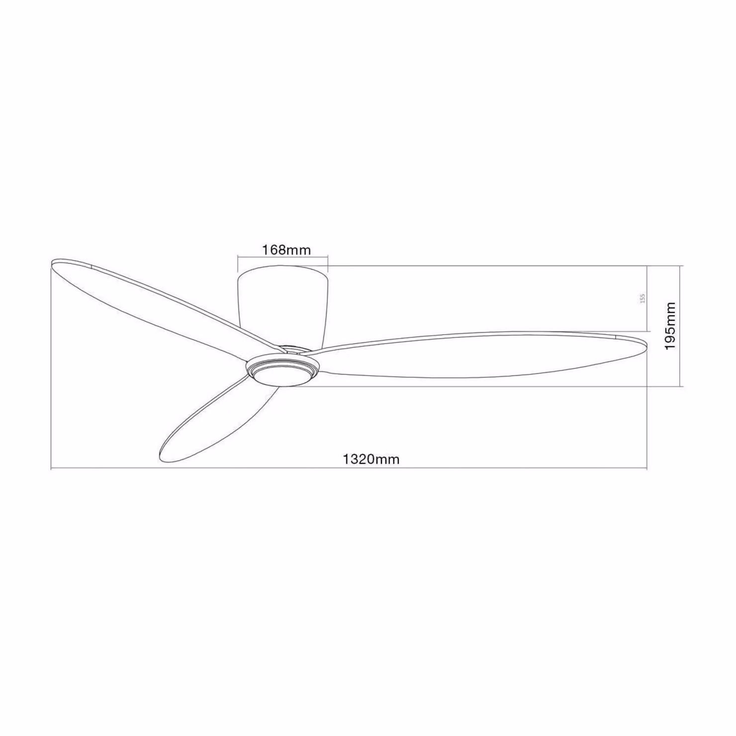Beacon Lighting Ventilatore da soffitto Airfusion Radar nero 132 cm silenzioso, Nero, Soggiorno / Sala da pranzo, Legno, Moderno
