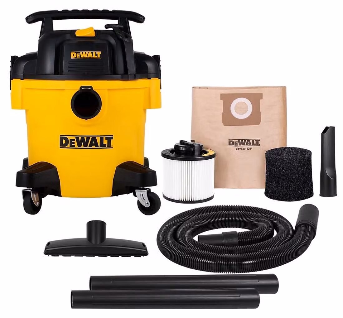 Aspirapolvere DeWalt DXV20PC, capacità 20 litri, 1050W, con accessori. Codice: 6921183004965