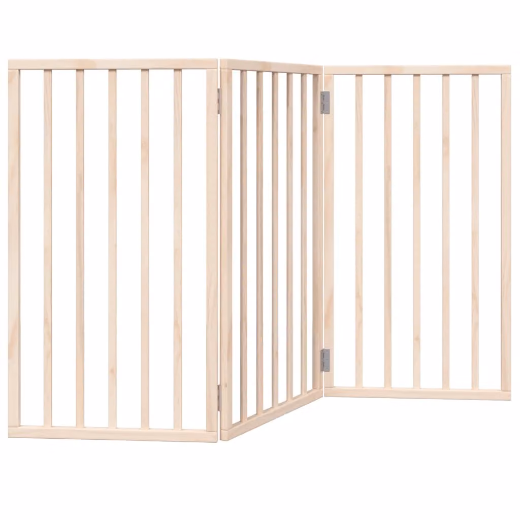 Cancelletto per cani pieghevole a 3 pannelli 150 cm in legno di pioppo