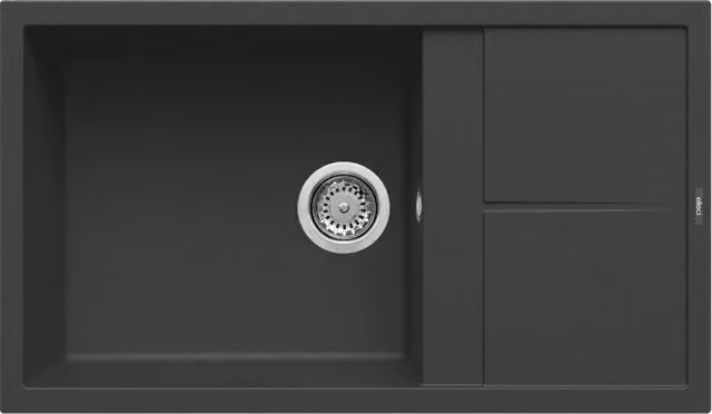 Lavello Elleci UNICO 410 con 1 vasca e gocciolatoio Nero L 86 cm x P 50 cm