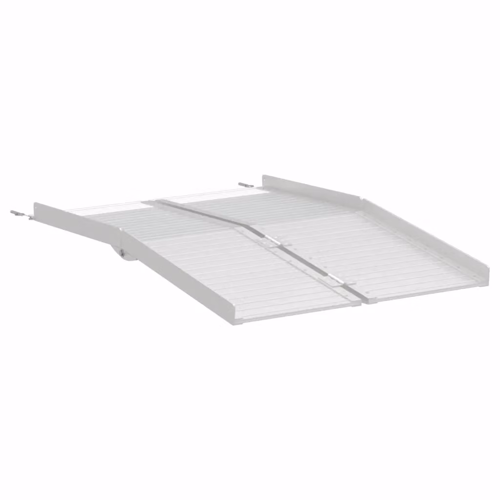 Rampa per sedia a rotelle vidaXL in alluminio argento L 122 cm x P 73 cm x H 5 cm – 2