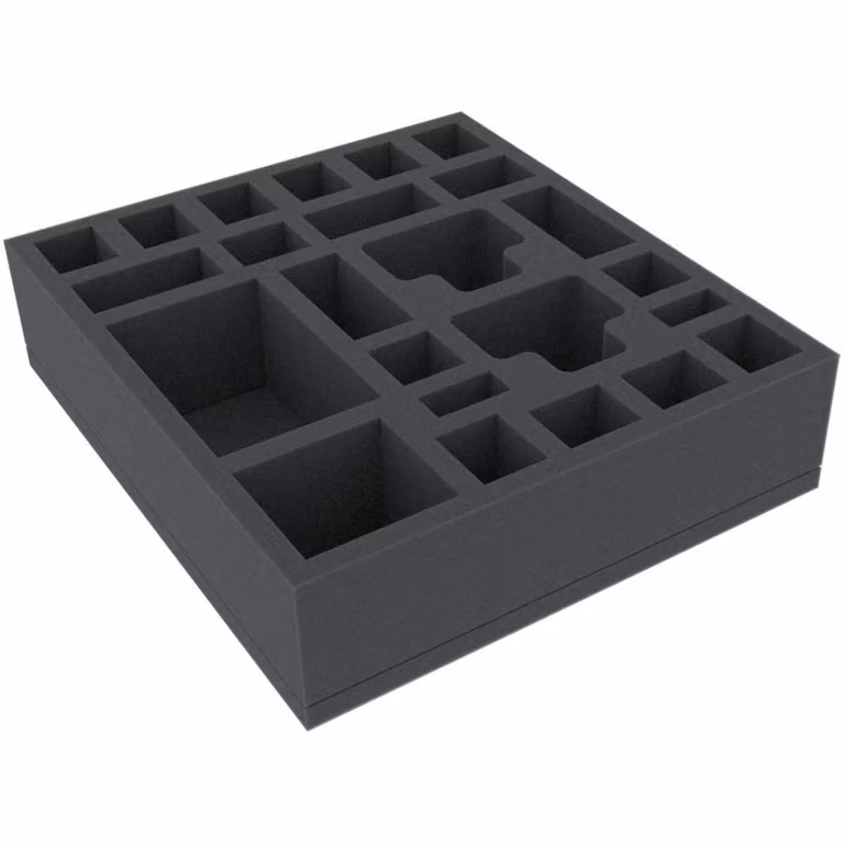 Inserto in schiuma 248x220x60 mm, 24 scomparti per giochi da tavolo