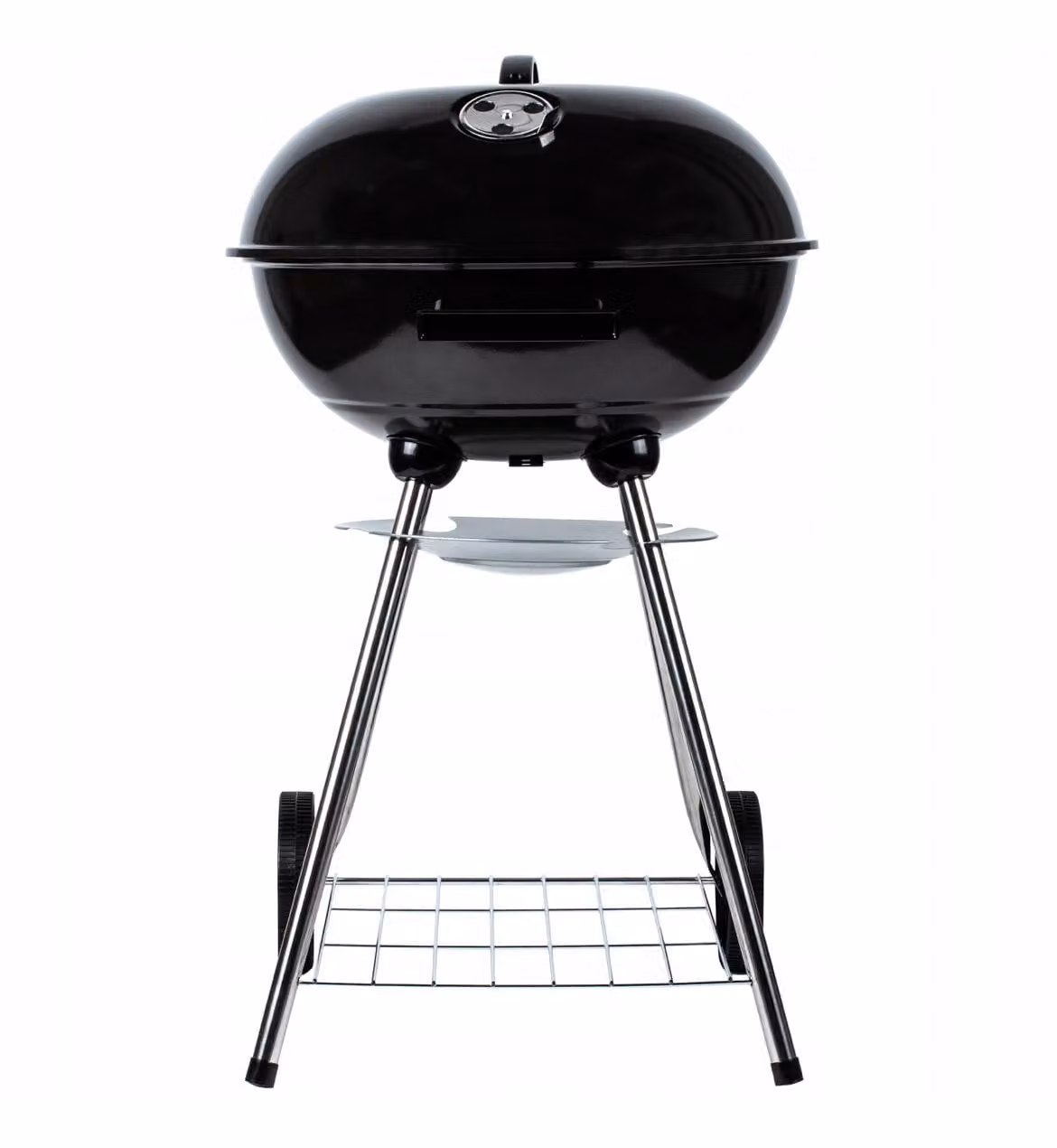 Barbecue a carbone da giardino con copertura 43 x 43 cm, barbecue su ruote