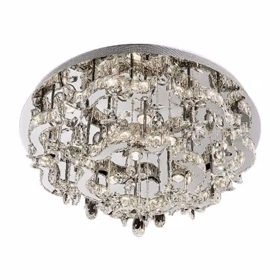 Plafoniera ARAMEA LED/33W, 11xGU10/50W, 3000K, argento, Ø: 80 H: 24 cm, presa LED e GU10