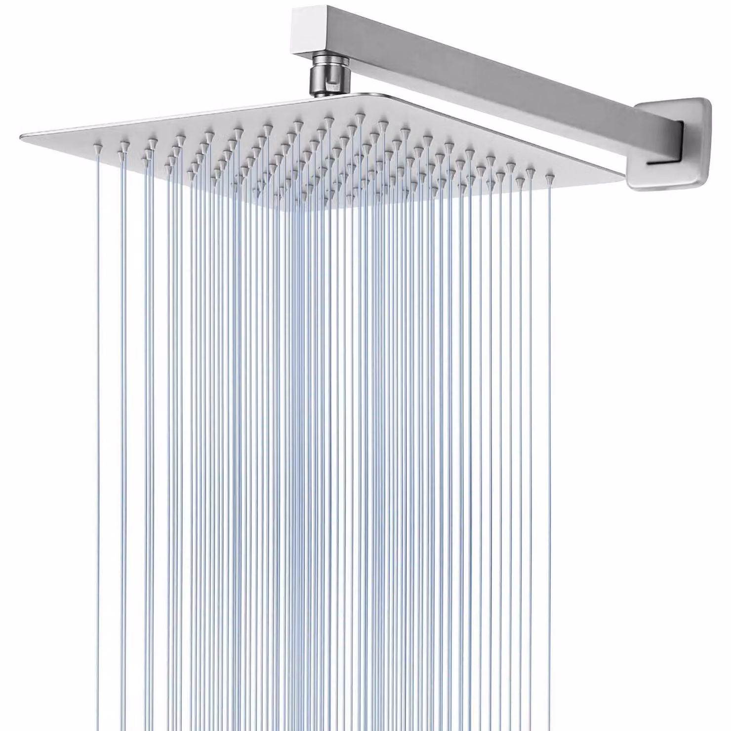 Doccia a soffitto con braccio di prolunga, in acciaio inossidabile, quadrata, con un diametro di 25 cm e un braccio doccia di 40,5 cm