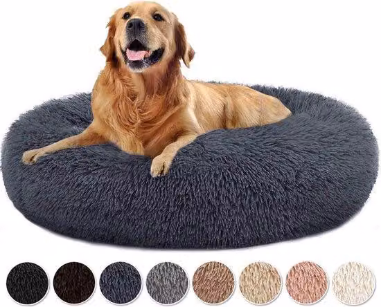 Cuccia morbida per cani, grigio scuro, 80 cm, per tutte le taglie