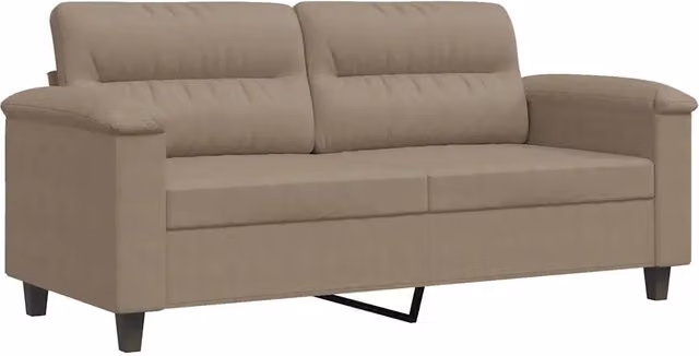 Divano da soggiorno moderno in microfibra beige con struttura in metallo DESIGN IN – 1