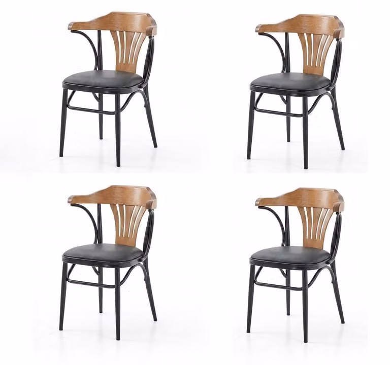 Set di 4 sedie: design moderno, comfortevole, imbottita, colore nero, stile elegante