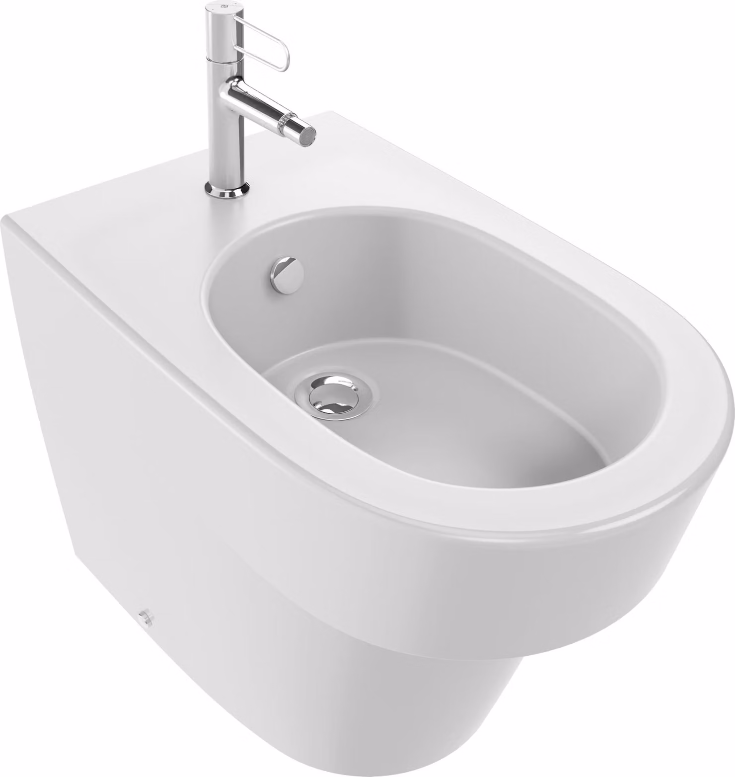 Bidet in Vetroceramica da fissare a parete, bianco, dimensioni 57x36,2x41 cm