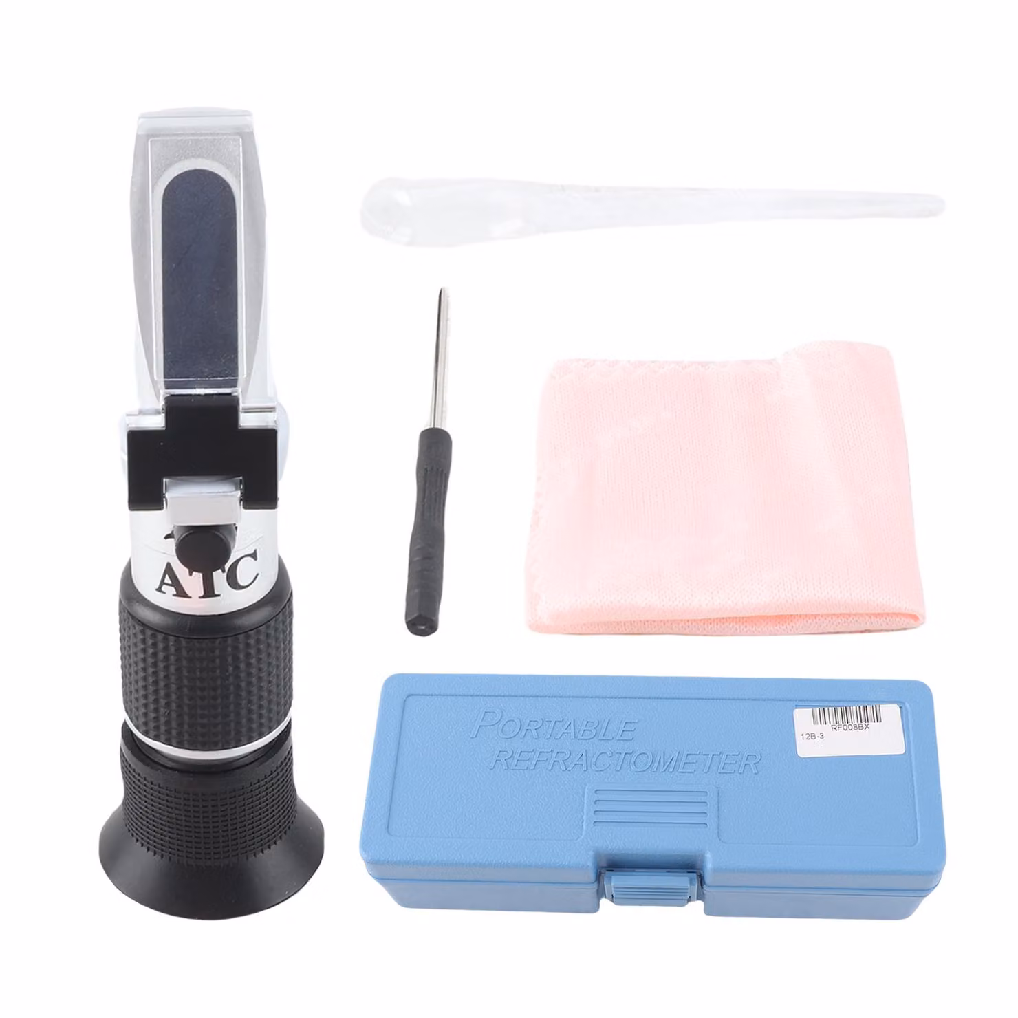 Rifrattometro manuale 3-in-1 per misurare l'umidità, i gradi Brix e i gradi Baumé, ideale per l'apicoltura. Misuratore di contenuto di acqua, tester con compensazione automatica della temperatura (ATC), adatto per sciroppo d'acero e melassa