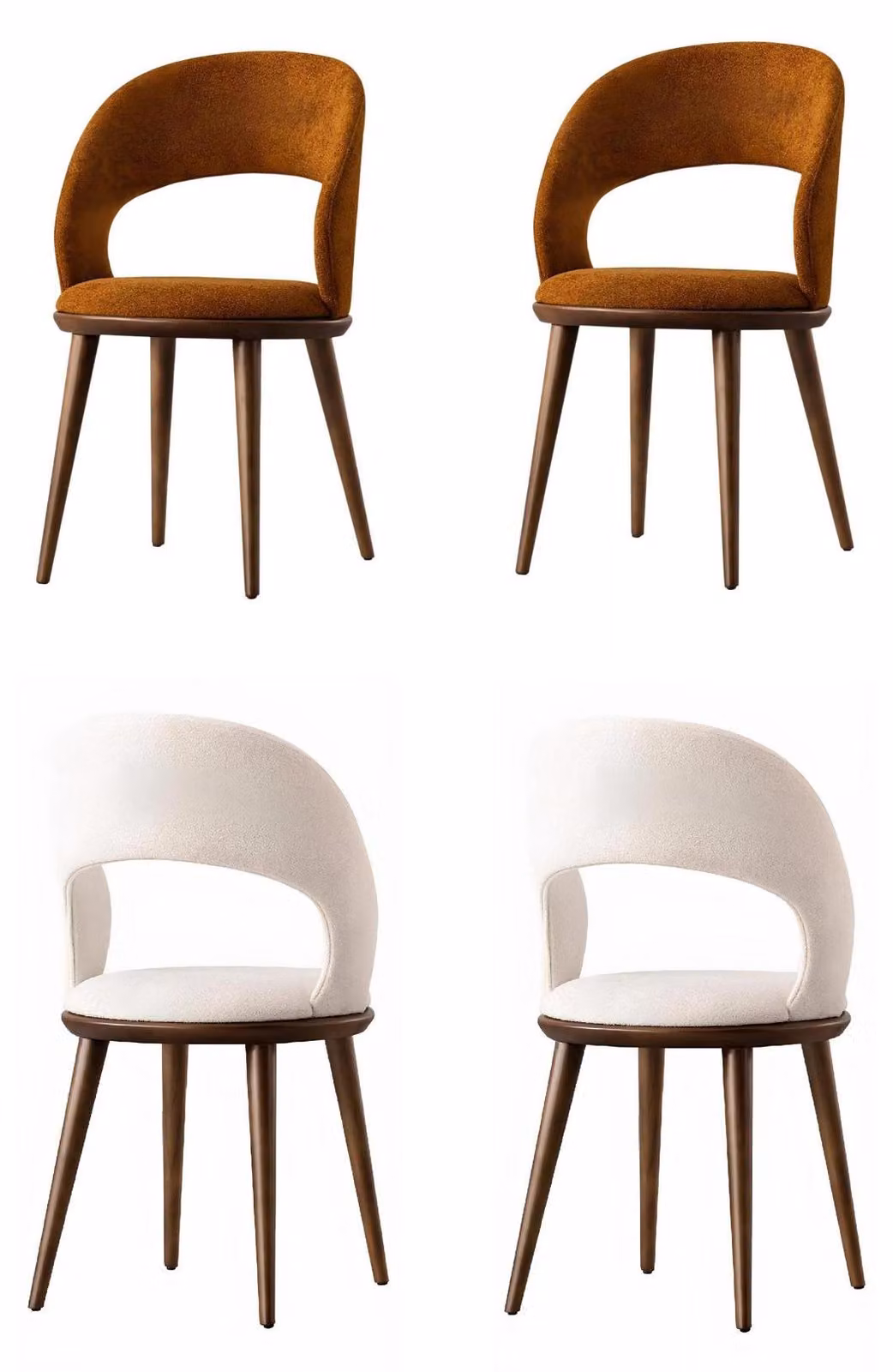 4 sedie, stile moderno, colore bianco, nuove, comode, in legno, imbottite, ideali per la sala da pranzo