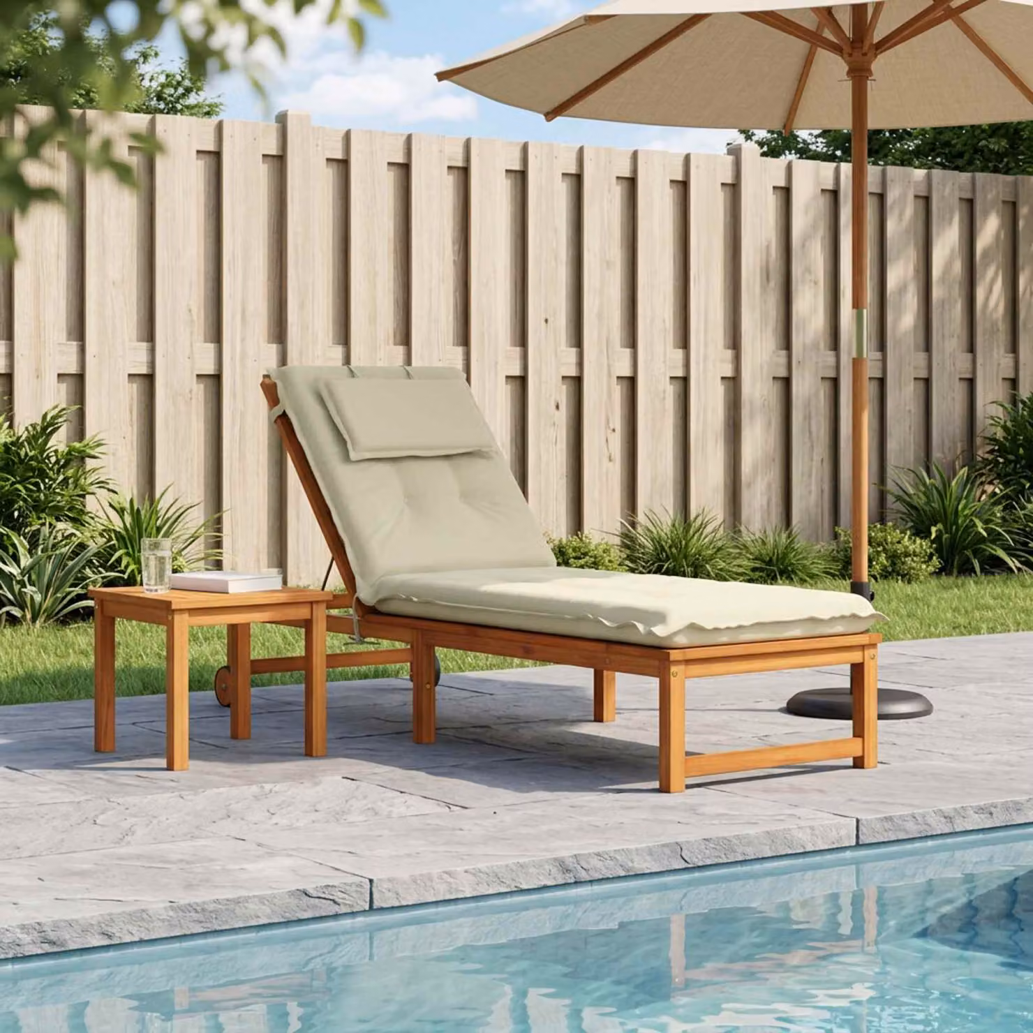 vidaXL Cuscino per Lettino GEMERT 100% Poliestere Crema